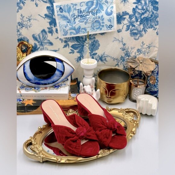 🆕 LOEFFLER RANDALL 🧿 NWOB Celeste Knotted Velvet Block Mid Heel Slide, Sz 7 - Picture 2 of 14